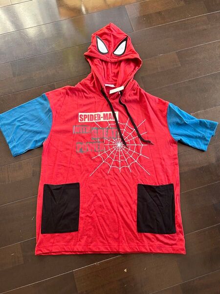 スパイダーマン半袖 パーカー