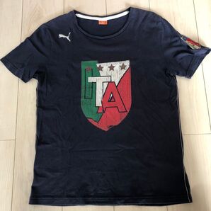 プーマ イタリアワッペン付きTシャツ サッカー 半袖 ネイビー S