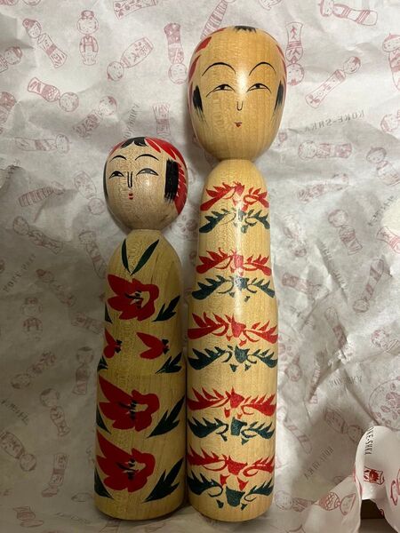 こけし 伝統こけし 伝統工芸 民芸品 2人セット 正廣 幾雄 お土産 中古 古物 飾り