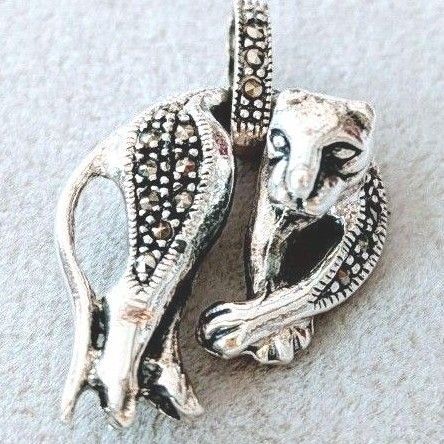 ☆NEW☆トルコ製 マーカサイト&925silverペンダントトップ (豹)