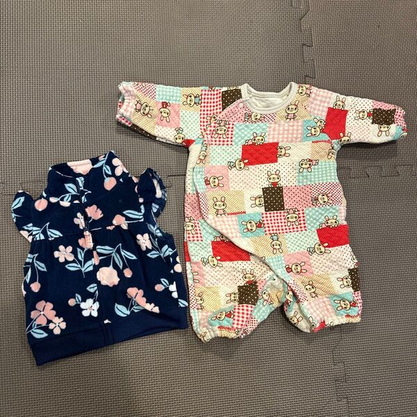 シシュノン ロンパース 50-70 & カーターズ 3mベスト セット