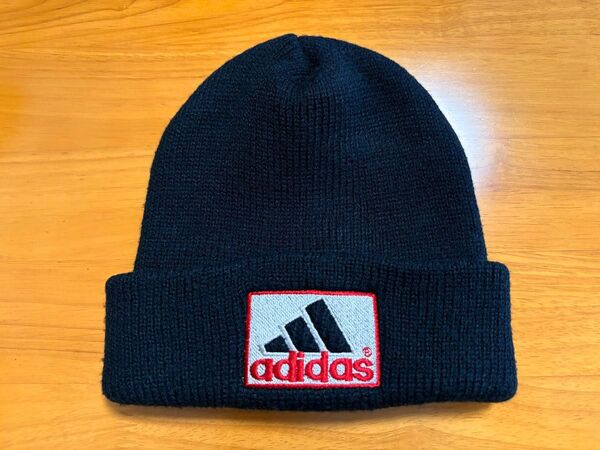 adidas キッズ ニット帽 ビーニー ブラック
