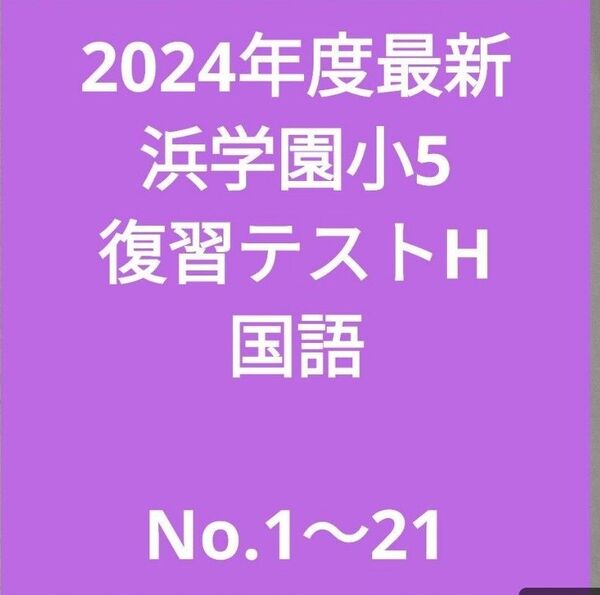 2024年度最新浜学園小5 復習テストH No.1〜21