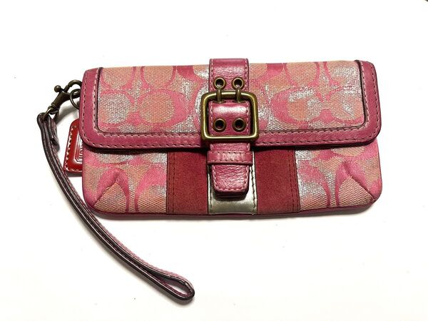 コーチ coach 長財布 シグネチャー ピンク系