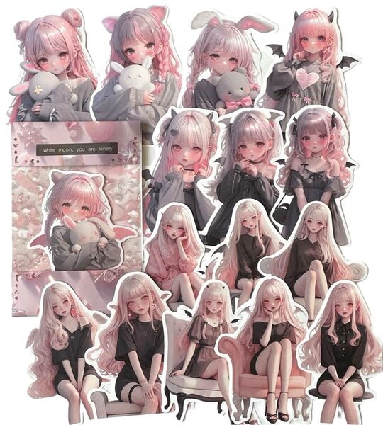 K-324-2 コラージュ素材 素材シート 女の子 おすそ分け