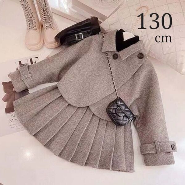 韓国 セットアップ 2点セット 子供服 キッズ ガールズ スーツ 制服 コート フォーマル 入学式 セーラー服 冬物 スカート