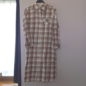 チェック柄シャツワンピース M