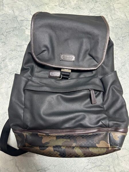 コーチ COACH リュック バッグパック カモフラージュ 迷彩 ナイロン 美品