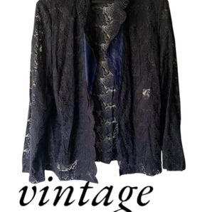 【美品】黒レース ジャケット ヴィンテージ ミセス マダム vintage