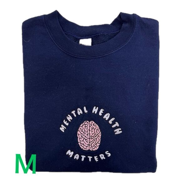 【古着】GIRDAN 刺繍 プリント トレーナー スウェット Man メンズ ネイビー Mサイズ