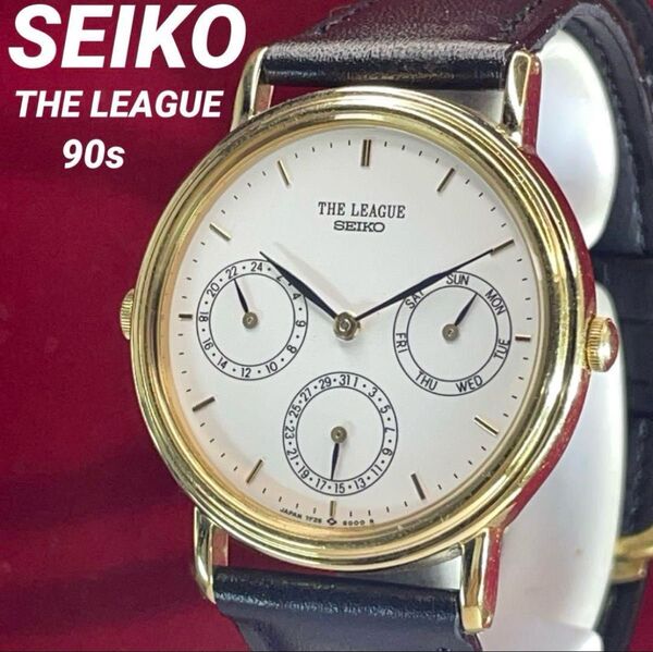 ★レアSEIKO THE LEAGUE コンプリケーション QZ 日本製 腕時計 ヴィンテージ アンティーク トリプルカレンダー