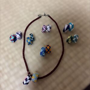 アクセサリー ネックレス 刺繍リング 和風柄