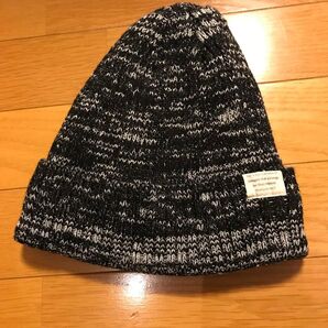 【500円クーポンお使い下さい!】美品!裏起毛 あったかニット帽 ミックスニット帽 帽子 黒