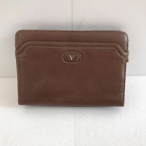 VALENTINO VALENTINO clutch bag leather brown, fashion, ladies' bag, Clutch bag, party bag
