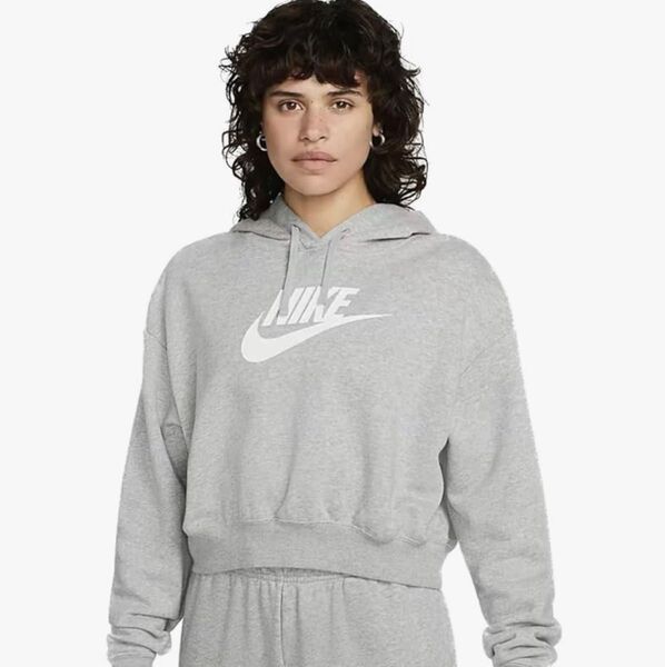 NIKE ナイキ グレー スウェットパーカー トレーナー クロップド