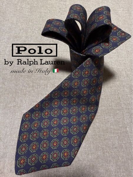 Ralph Lauren/ラルフローレン/スフォデラート/メダリオン/小紋柄/ハンドメイドタイ/Italy製