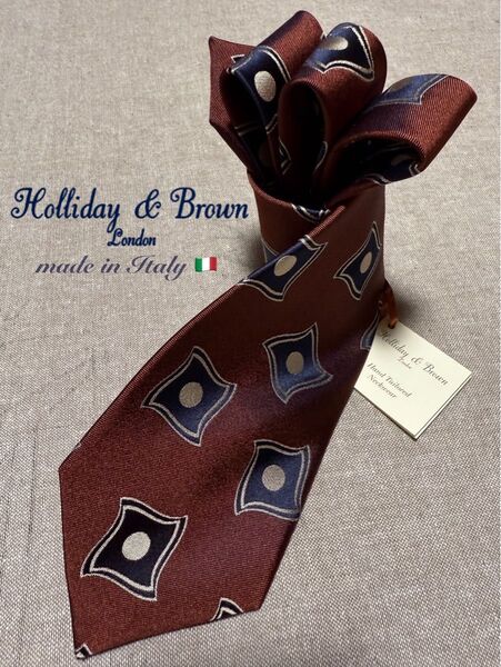 【新品】Holliday & Brown/ホリデー&ブラウン/ビックスクエア/アーカイブ柄/ブラウン