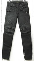 バルマン BALMAIN H&M：バイカー デニム 28 （ コラボ レア ジーンズ BALMAIN H&M denim pants jeans_画像1