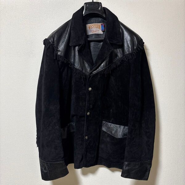 vintage schott スウェード レザー ウエスタンジャケット カバーオール レザージャケット