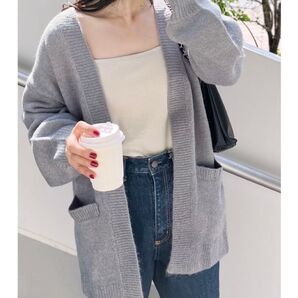 レカ reca ビッグシルエットカーディガン チャコールグレー