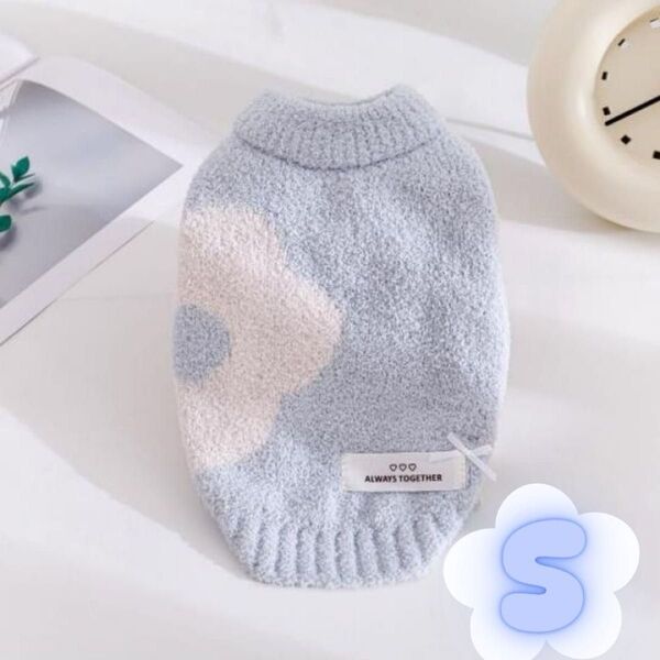 新品 犬服 ドッグウェア S ブルー ジェラートウェア 部屋着 もこもこ 可愛い