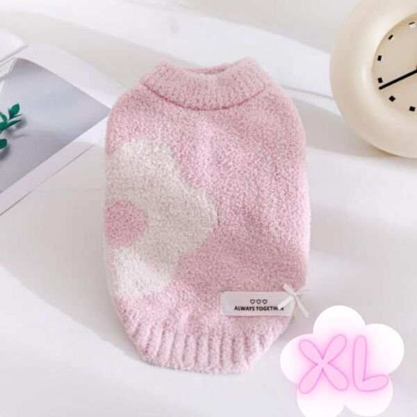 新品 犬服 ドッグウェア XL ピンク ジェラート 部屋着 もこもこ 可愛い