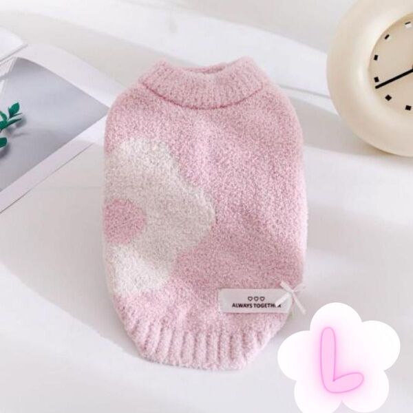 新品 犬服 ドッグウェア L ピンク ジェラート 部屋着 もこもこ 可愛い
