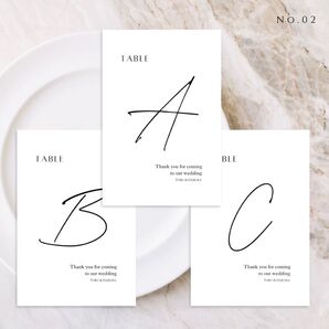 【テーブルナンバー02】テーブルサイン 結婚式 ウェルカムスペース ウェディング