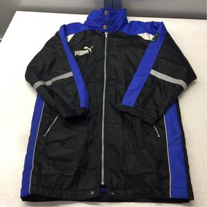  free shipping *PUMA Puma * bench coat * jumper * outer * with cotton nylon jacket * Junior Kids 130* black blue #20227sag