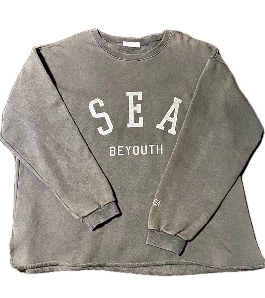 WIND AND SEA x BEYOUTH ウィンダンシー ビーユース オーバーサイズ スウェット チャコール Lサイズ