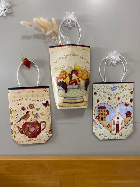 ペーパーバック ハンドメイド 手提げ袋 3枚セット