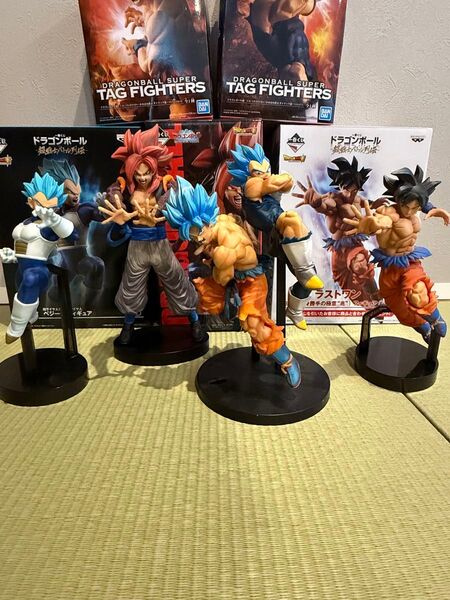 ドラゴンボール一番くじ ラストワン賞含むフィギュアセット 下位賞グラス、クリアファイル、タオル等