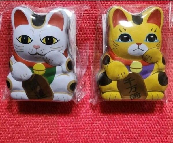 カルディ KALDI ミニ招き猫缶(ボールチョコ入り)2個セット 【新品・未開封】