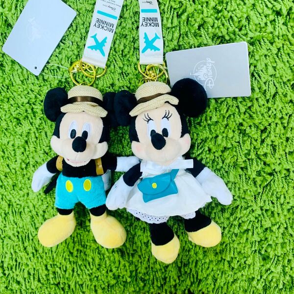 ディズニー フラグシップ TOKYO ミッキー&ミニーマウス ぬいぐるみ 羽田空港 キーホルダー
