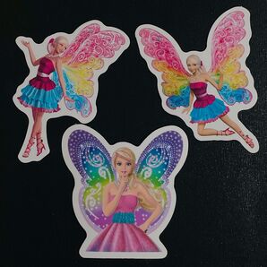 【新品 未使用】Barbie バービー 防水ステッカー シール 3枚セット バタフライ 蝶々