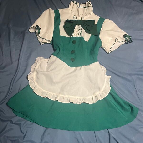みどり メイド服 緑 コスプレ パニエ付き