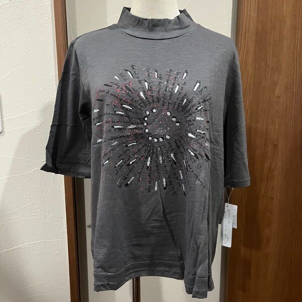 半袖Tシャツ Tシャツ グレー ネック 綿 半袖シャツ