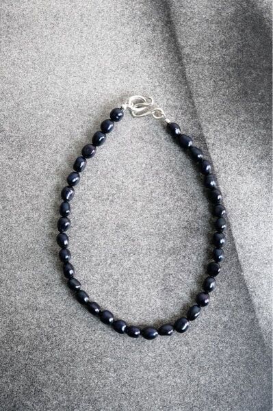R.ALAGAN BLACK MEDIUM PEARL NECKLACE