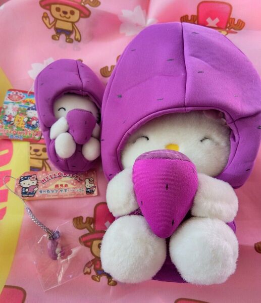 キティ マスコット・ぬいぐるみ・ストラップ 鹿児島紫芋バージョン