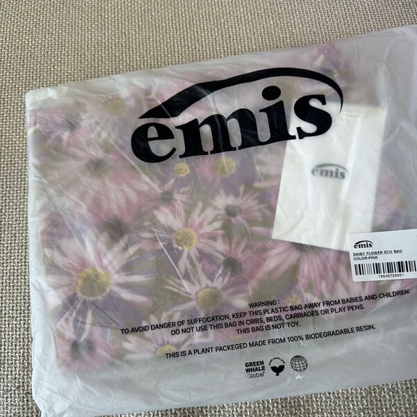 emis エコバッグ DAISY FLOWER ECO BAG ピンク 新品未開封