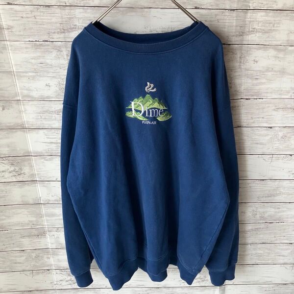 【希少】DIME ダイム スウェットトレーナー PLEIN AIR 刺繍ロゴ sweat shirt