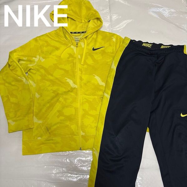 NIKE★ナイキ フーディセットアップ イエロー総柄上下セットパーカースポーツウェア値下げしました。最終価格