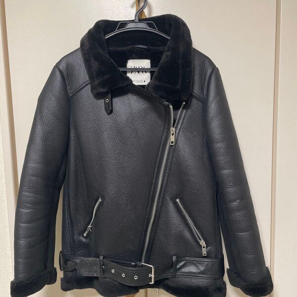 【美品】ZARA ライダースボアジャケット