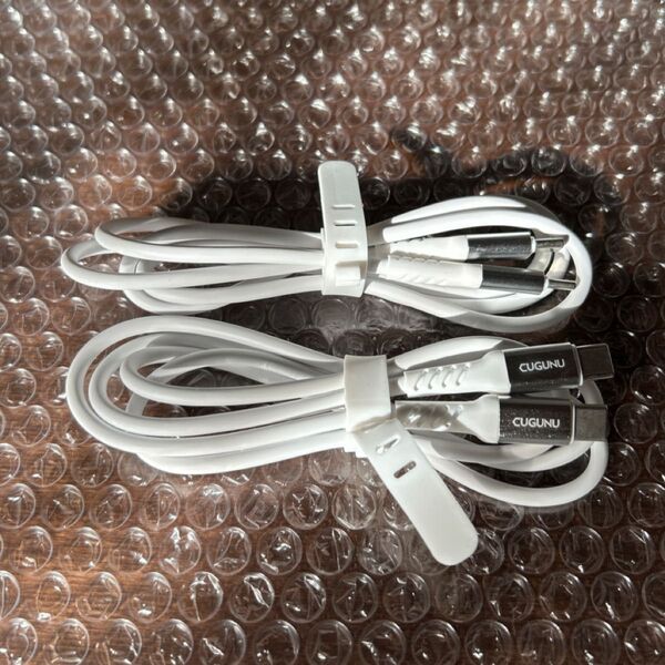 USB Type C ケーブル 【2本セット / 1m / ホワイト】