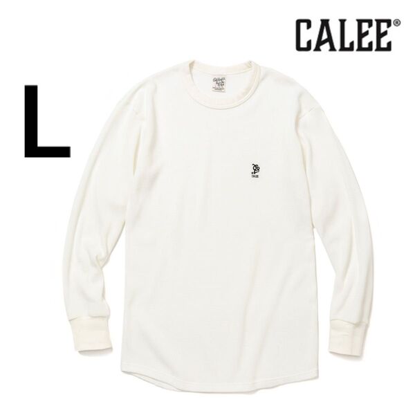 CALEE ROUNDTYPE CREW NECK THERMAL ホワイト 白 長袖 Tシャツ ロンT 長袖Tシャツ L
