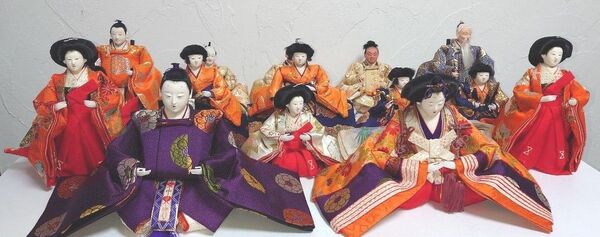 【15体セット】伝統的 和装ひな人形 お雛様 ひな祭り 雛人形 飾り 日本人形 桃の節句 五人囃子 三人官女 時代物