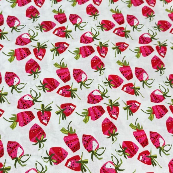 輸入生地 新柄入荷 マイケルミラー 北欧風 flesh fruit『アートstrawberry』110×45
