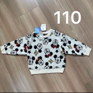 ミッキー 総柄 ニット 110