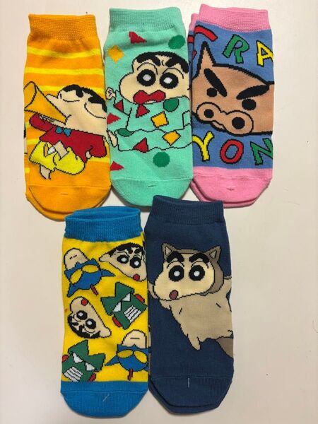 クレヨンしんちゃん 大人用 靴下 ソックス 5足セットソックス