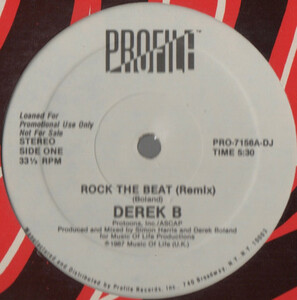 【廃盤12inch】Derek B / Rock The Beat